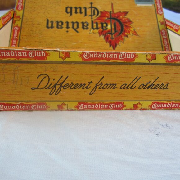 VTG 50'S CANADIAN CLUB CIGAR BOX, GREAT DISPLAY BOX - Picture 5 of 12